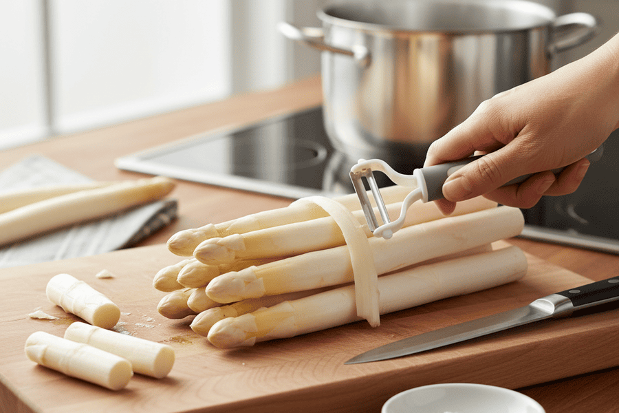 Cómo cocinar espárragos blancos frescos paso a paso